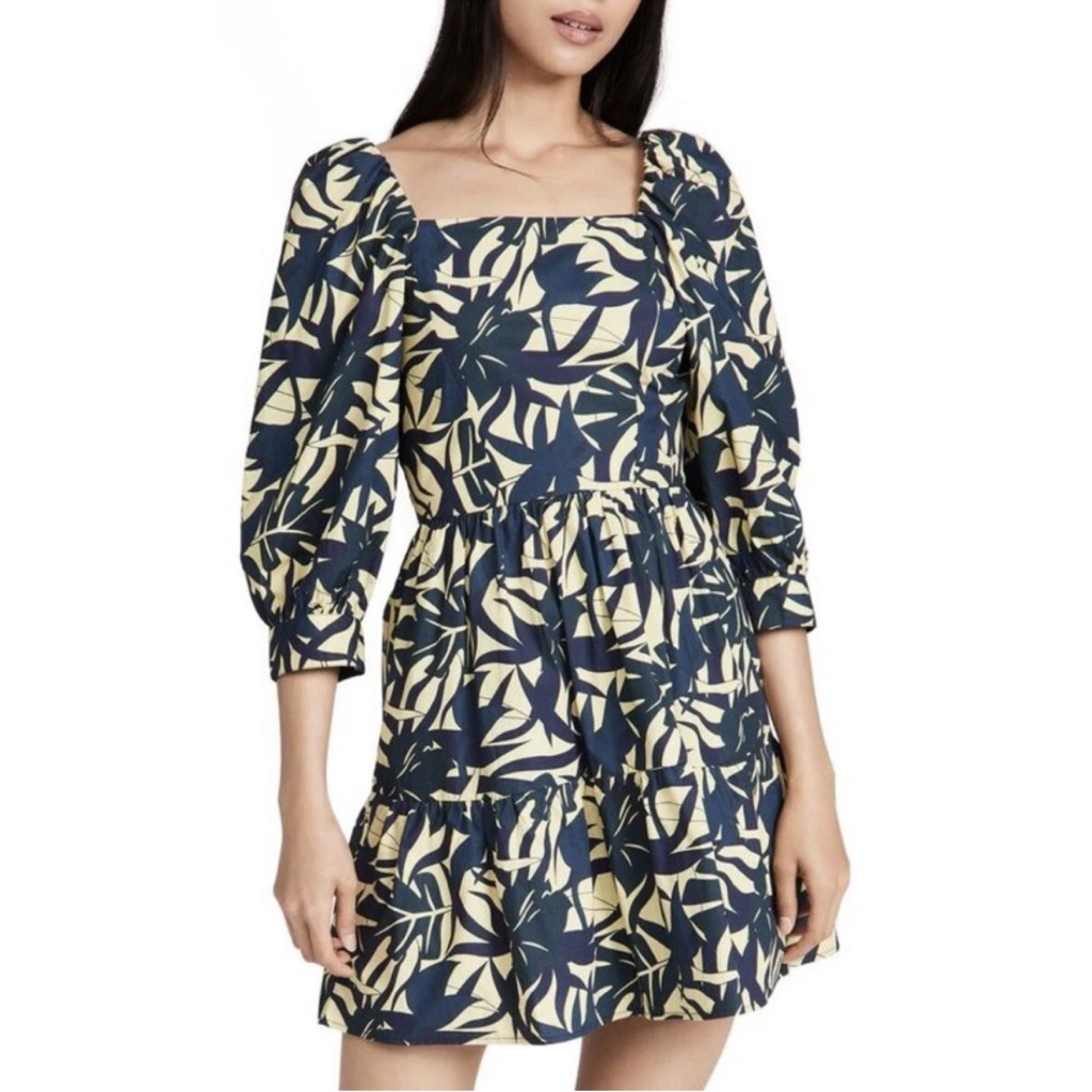 Nwt Ba&Sh Winny Dress Tropical Palm Print Women’s Size 2 6309